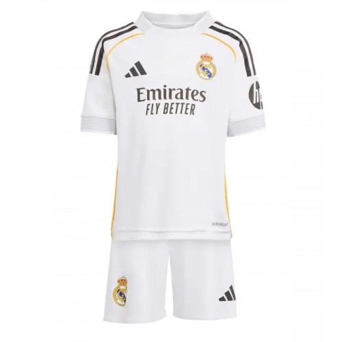 Lacne Dětský Futbalové dres Real Madrid Dean Huijsen #24 2025-26 Krátky Rukáv - Domáci (+ trenírky)